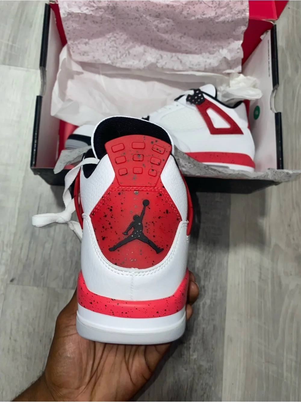 Jordan Men’s Retro Basketball Sneakers in White, Red and Black
